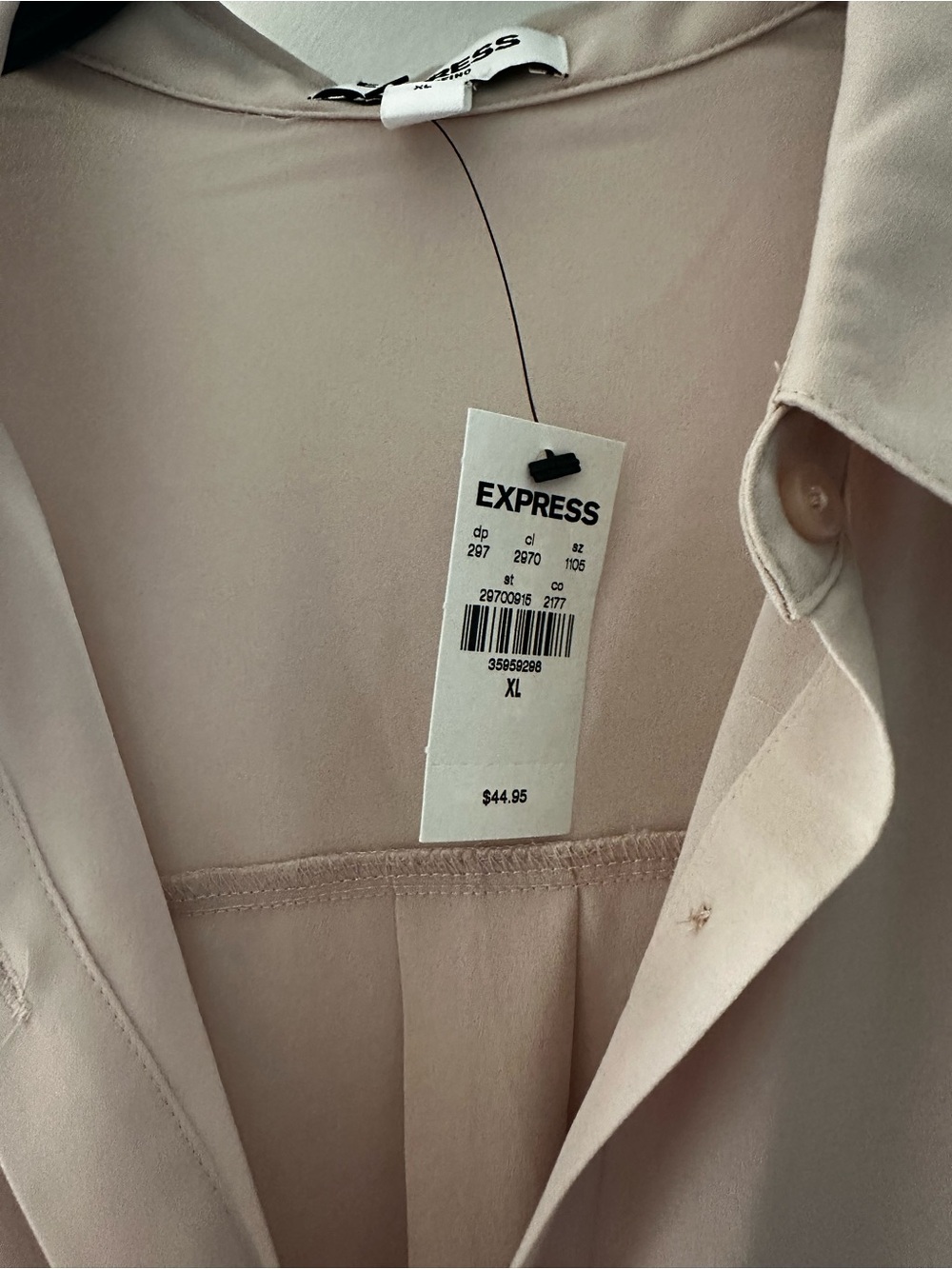 Express Women's Pale Blush Button-Front Blazer